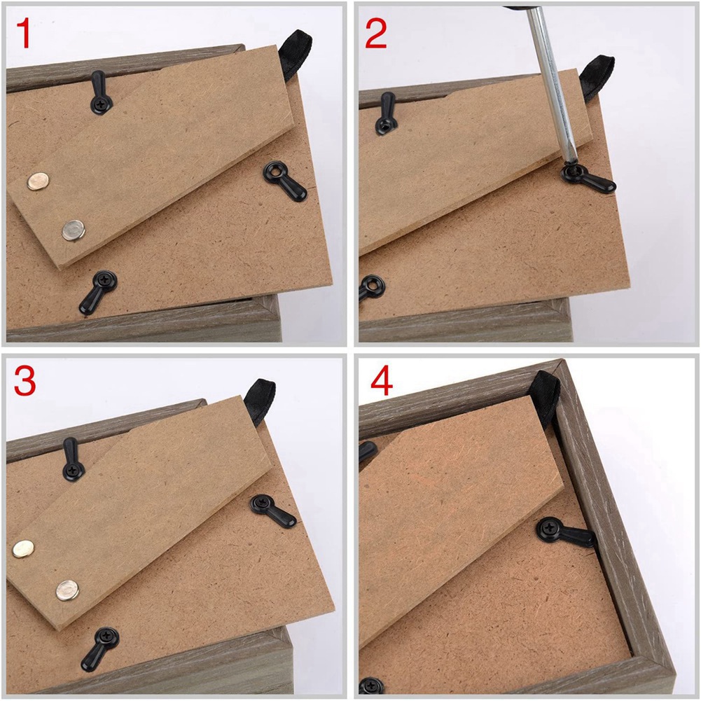 Bamboo Photo Frame - ABYN-กรอบรูปตัวยึดปุ่มเปิดชุดกรอบรูปคลิปสํารองกรอบรูปคลิปฮาร์ดแวร์