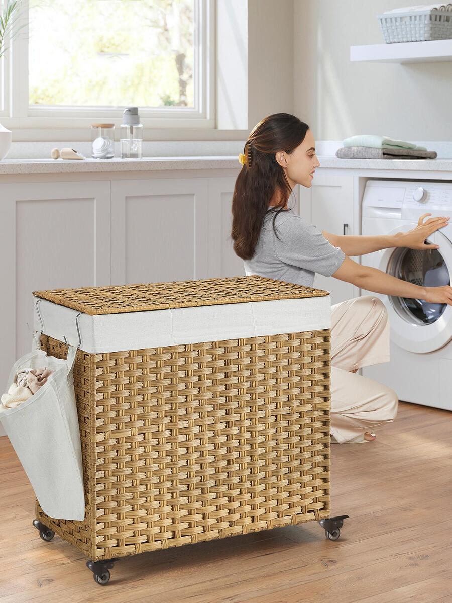 Rattan Plant Basket - ตะกร้าใส่ผ้าซักพร้อมฝาปิด ขนาด 42.3 แกลลอน (160 ลิตร)
