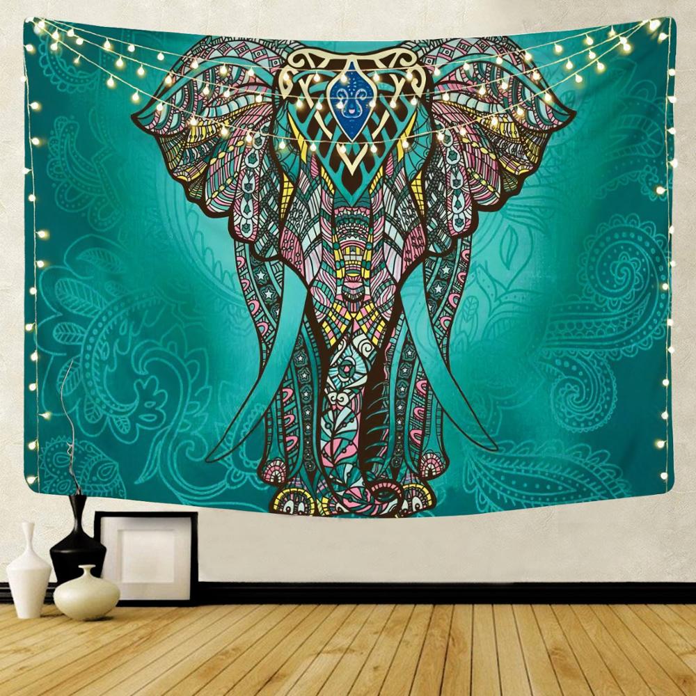 Home Decor Indonesia - พรมทอแขวนผนังลายแมนดาลาจากอินเดียผ้าเช็ดตัวชายหาดลายช้างโบฮีเมียนเสื่อเดินทางผ้าห่มบางทำจากโพลีเอสเตอร์ขายดีใน2021