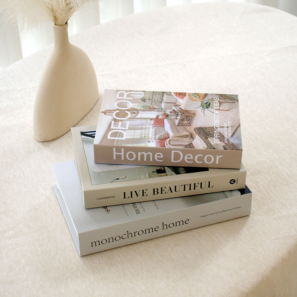 Home Decor Magazine - ชุดหนังสือตกแต่งหรูหรา 3 ชิ้น/ชุด ของตกแต่งห้องสวยงาม ตกแต่งชั้นวางของ ตกแต่งห้องนั่งเล่น