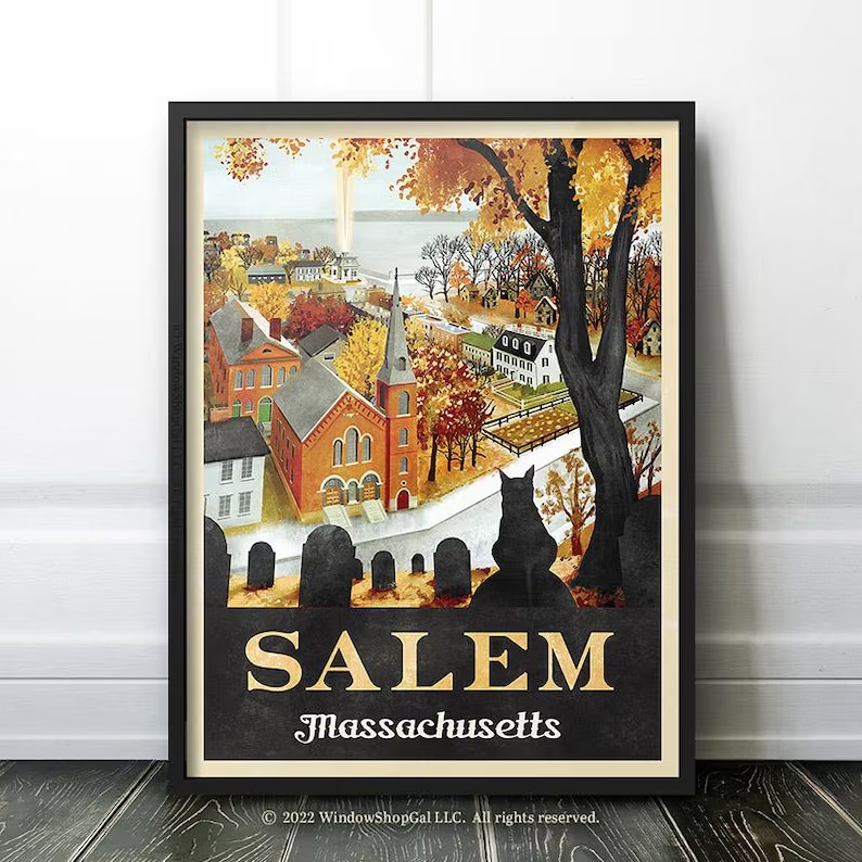 Home Decor Theme - โมเดิร์นฮาโลวีนซาเลมทราเวลฤดูใบไม้ร่วงศิลปะบนกำแพงพิมพ์ภาพวาดบนผ้าใบโปสเตอร์ภาพสำหรับห้องนั่งเล่น,ห้องนอนตกแต่งบ้าน
