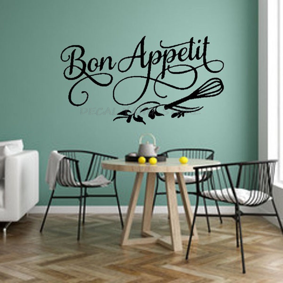 Home Decor Indonesia - Good Appetite Wall Decal ห้องรับประทานอาหารห้องครัวร้านอาหารภาษาฝรั่งเศสคำ Quotes