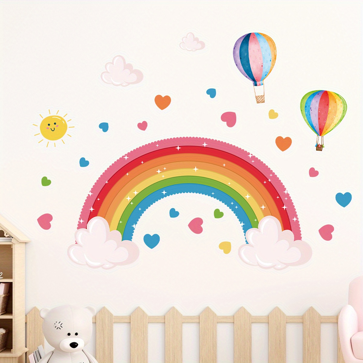 การ์ตูนน่ารักสายรุ้งหัวใจสีสัน - Home Decor Y2K บทวิจารณ์และราคา