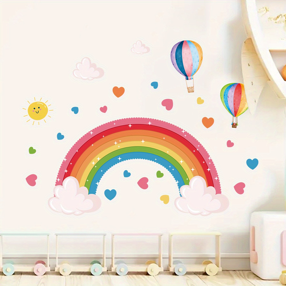 การ์ตูนน่ารักสายรุ้งหัวใจสีสัน - Home Decor Y2K บทวิจารณ์และราคา