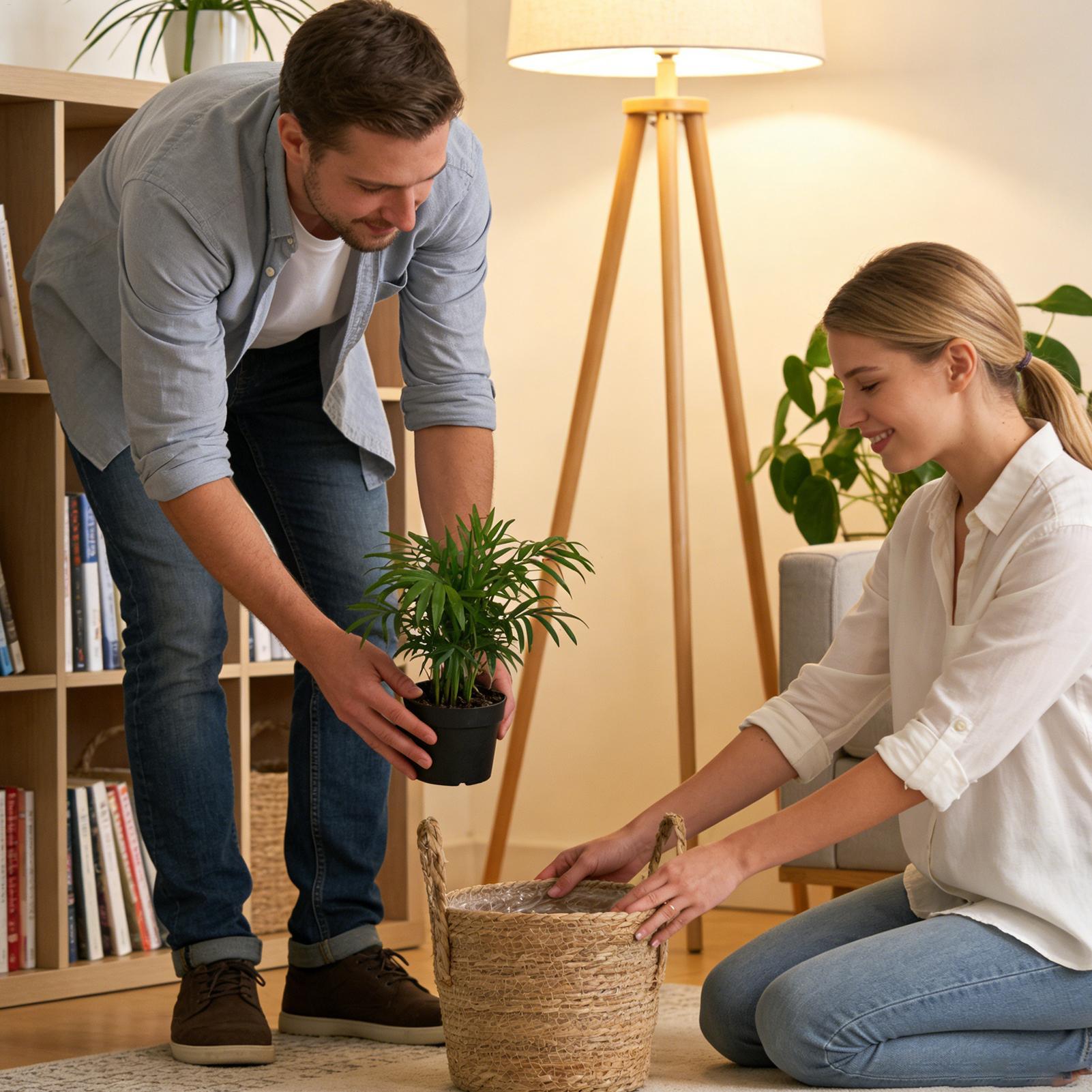 กระเช้าปลูกต้นไม้ กระถางดอกไม้ - Rattan Plant Basket บทวิจารณ์และราคา