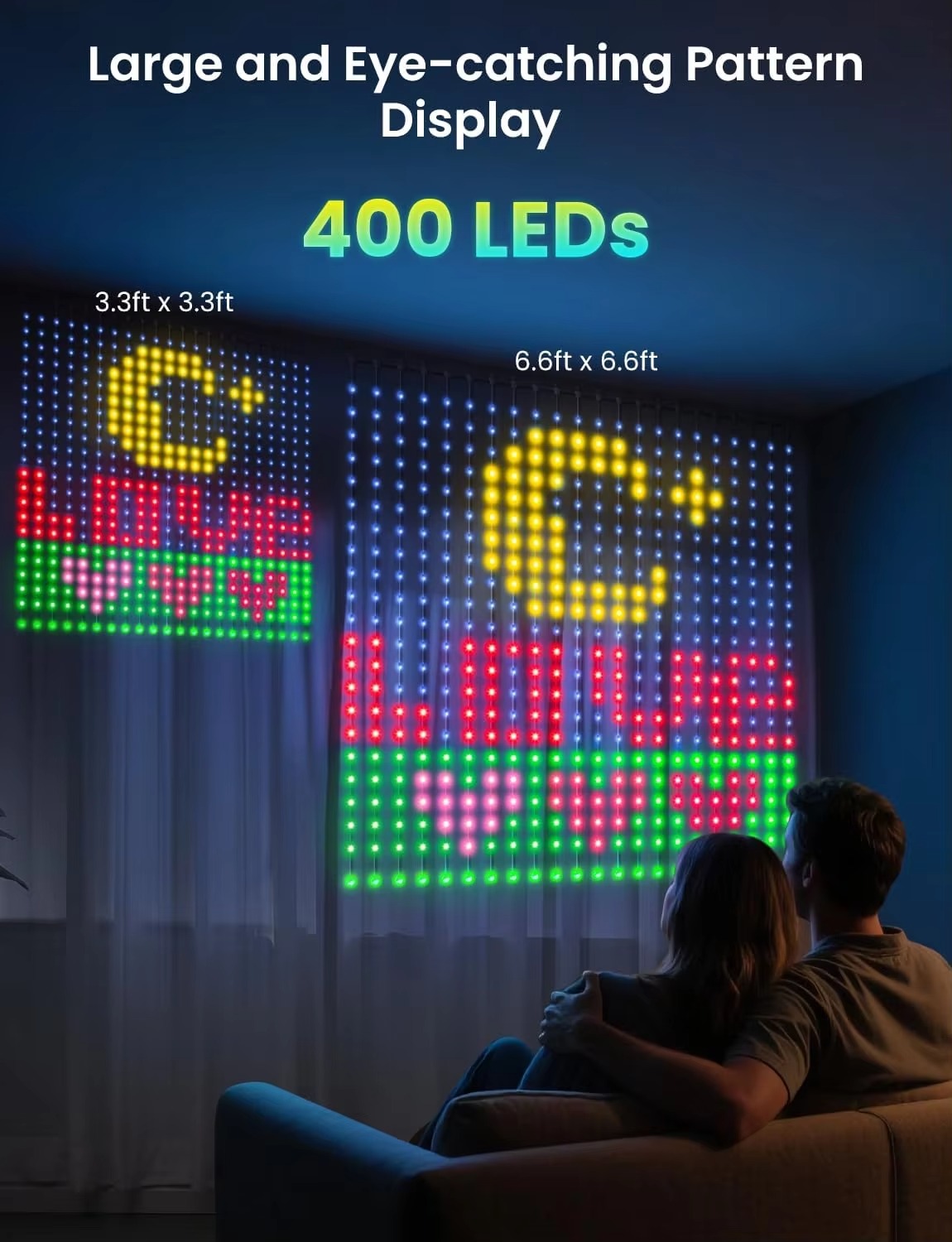 ไฟม่าน USB 400 LED ลวดลายไดนาม - Home Decor Free App บทวิจารณ์และราคา