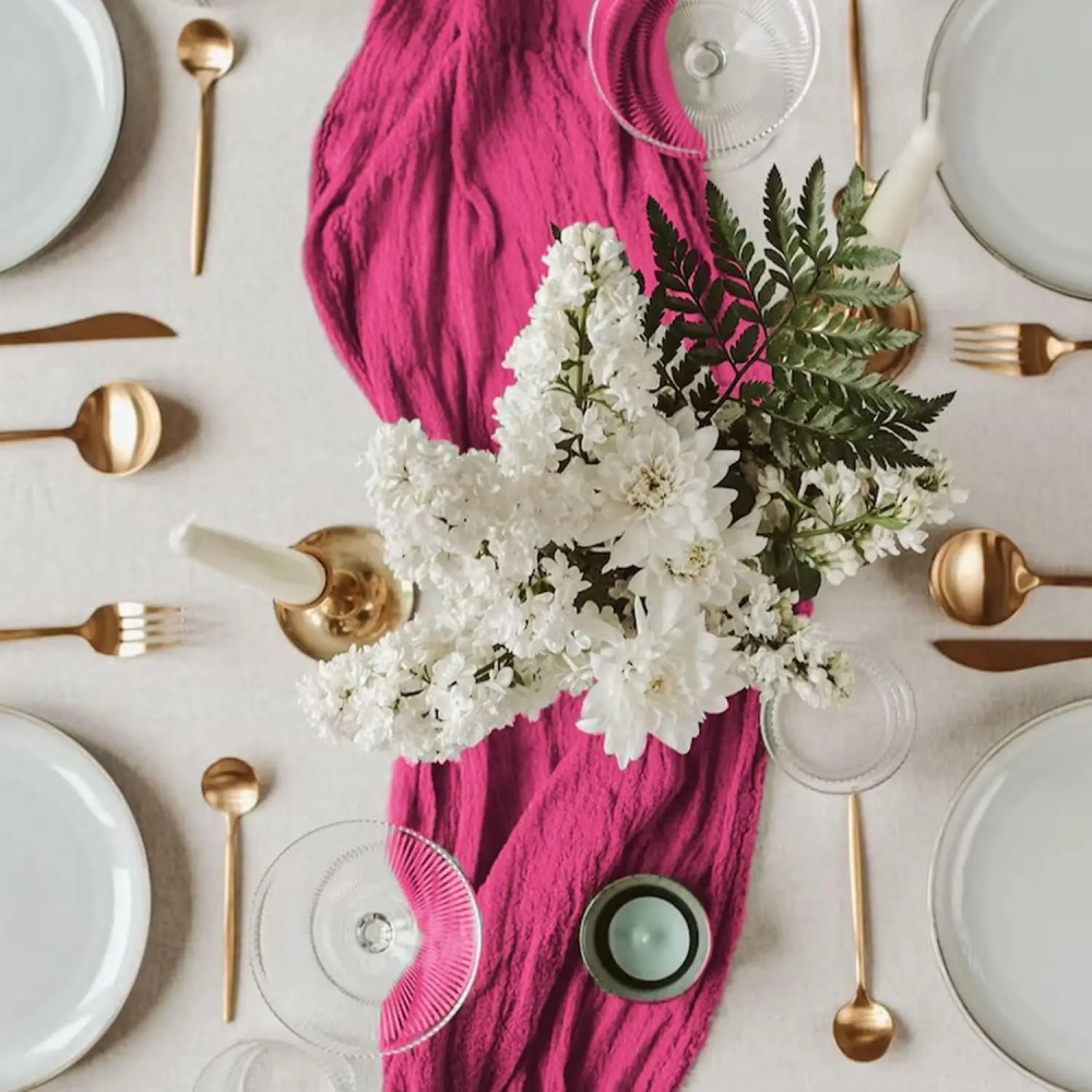 ผ้าปูโต๊ะจีบสไตล์โบฮีเมียนสุดส - Linen Table Runner บทวิจารณ์และราคา