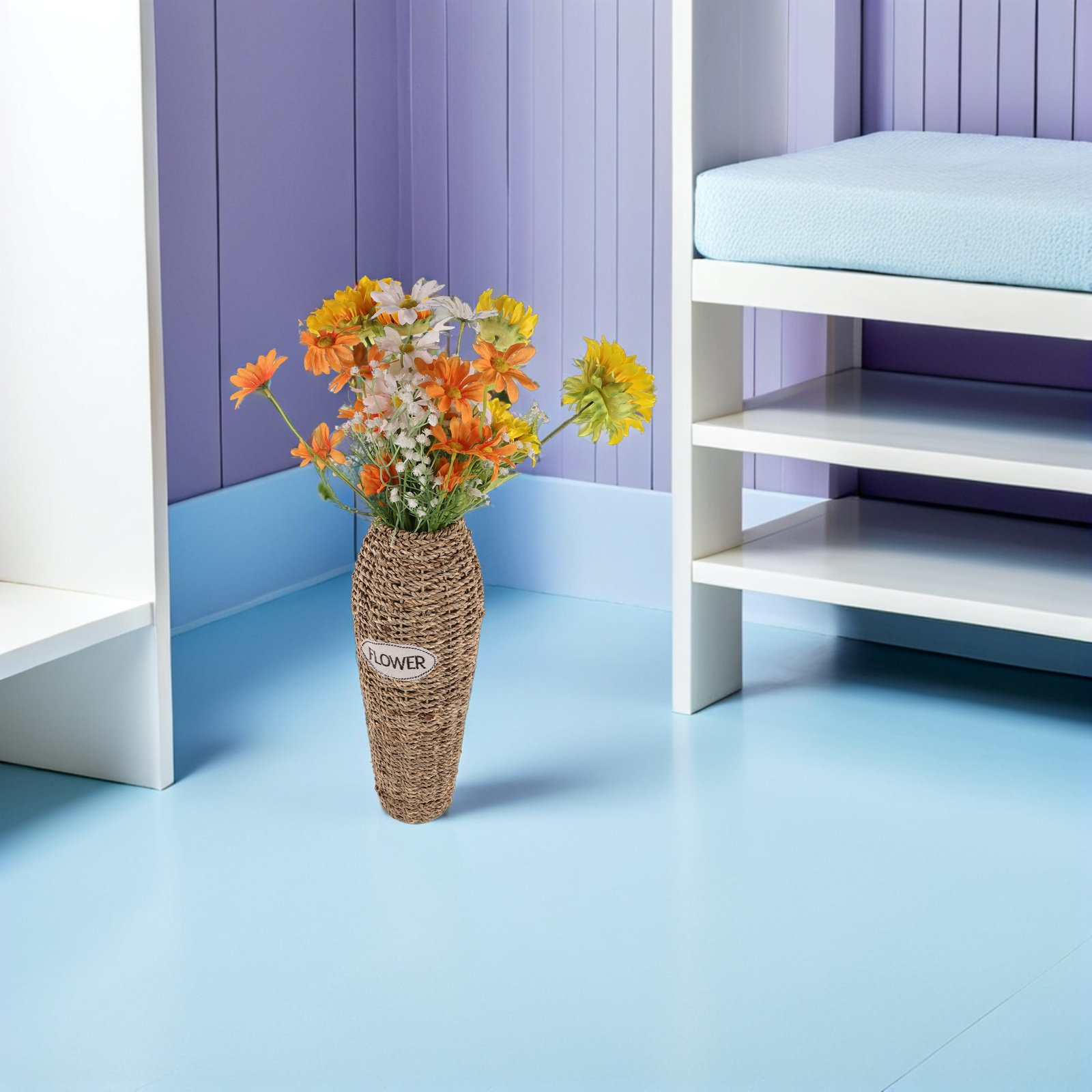แจกันหวายตั้งพื้นทรงสูง 16.54  - Pampas Grass Decor บทวิจารณ์และราคา