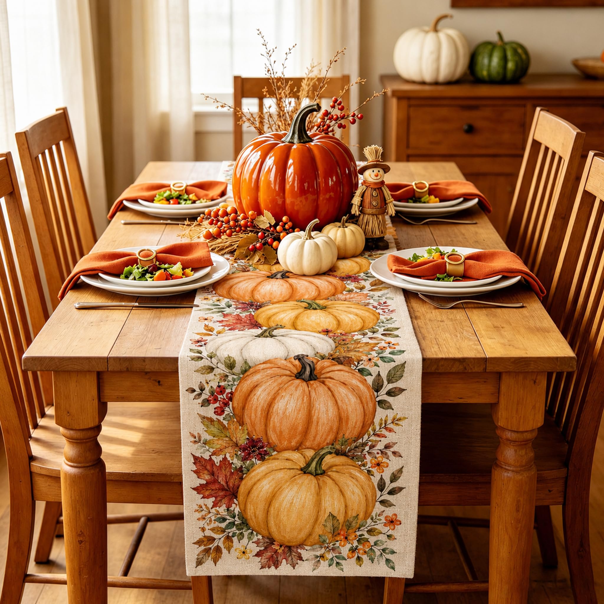 ผ้าปูโต๊ะฮาโลวีนลายวินเทจกอธิค - Linen Table Runner บทวิจารณ์และราคา