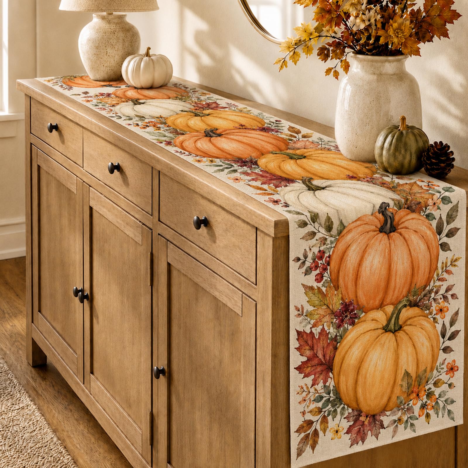 ผ้าปูโต๊ะฮาโลวีนลายวินเทจกอธิค - Linen Table Runner บทวิจารณ์และราคา
