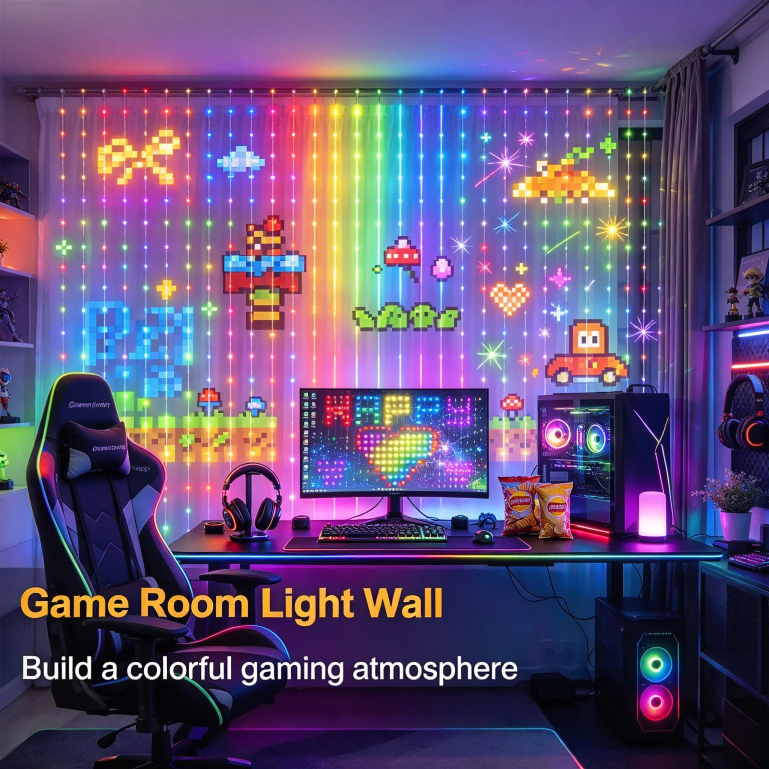 ไฟประดับ LED แบบม่านอัจฉริยะ ใ - Home Decor Free App บทวิจารณ์และราคา