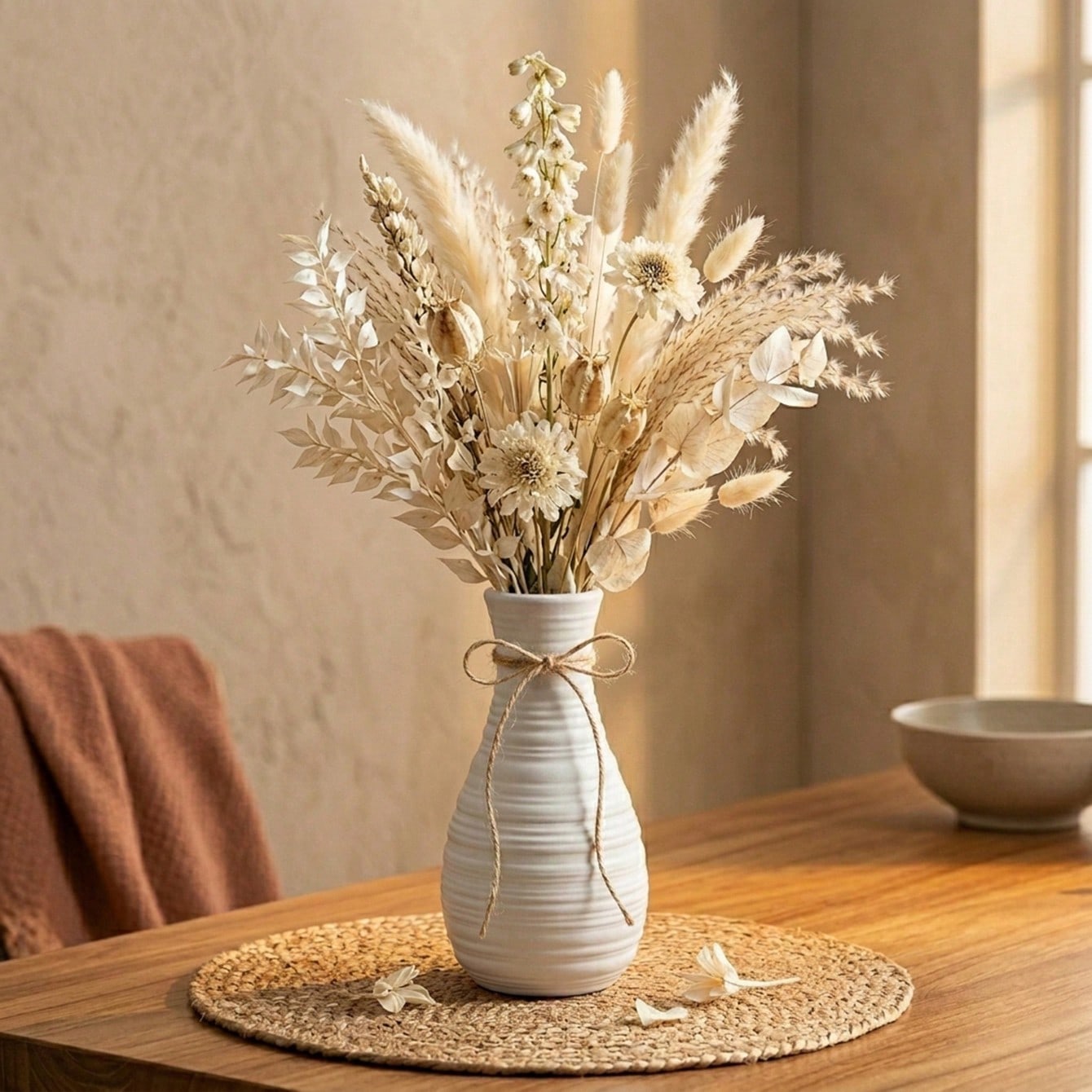 1 ชิ้น แจกันดอกไม้ทรงแนวนอนสไต - Pampas Grass Decor บทวิจารณ์และราคา