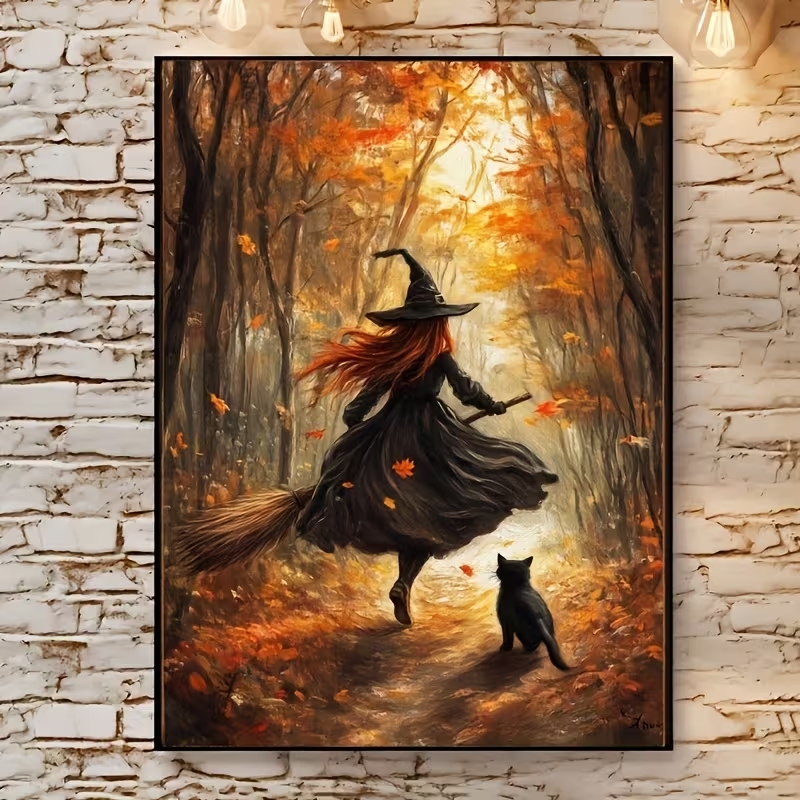 ภาพพิมพ์บนผ้าแคนวาสลายแม่มดฮาโ - Home Decor Theme บทวิจารณ์และราคา