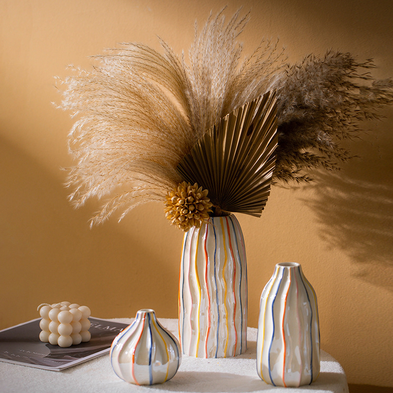 CAPIRON สีสันลายแจกันเซรามิคตก - Pampas Grass Decor บทวิจารณ์และราคา