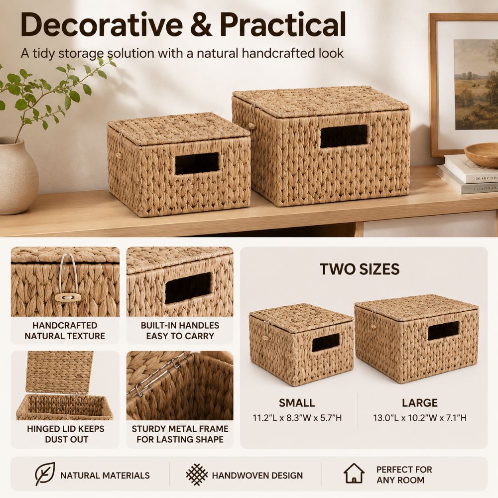ตะกร้าเก็บของสานจากผักตบชวา ทร - Rattan Plant Basket บทวิจารณ์และราคา