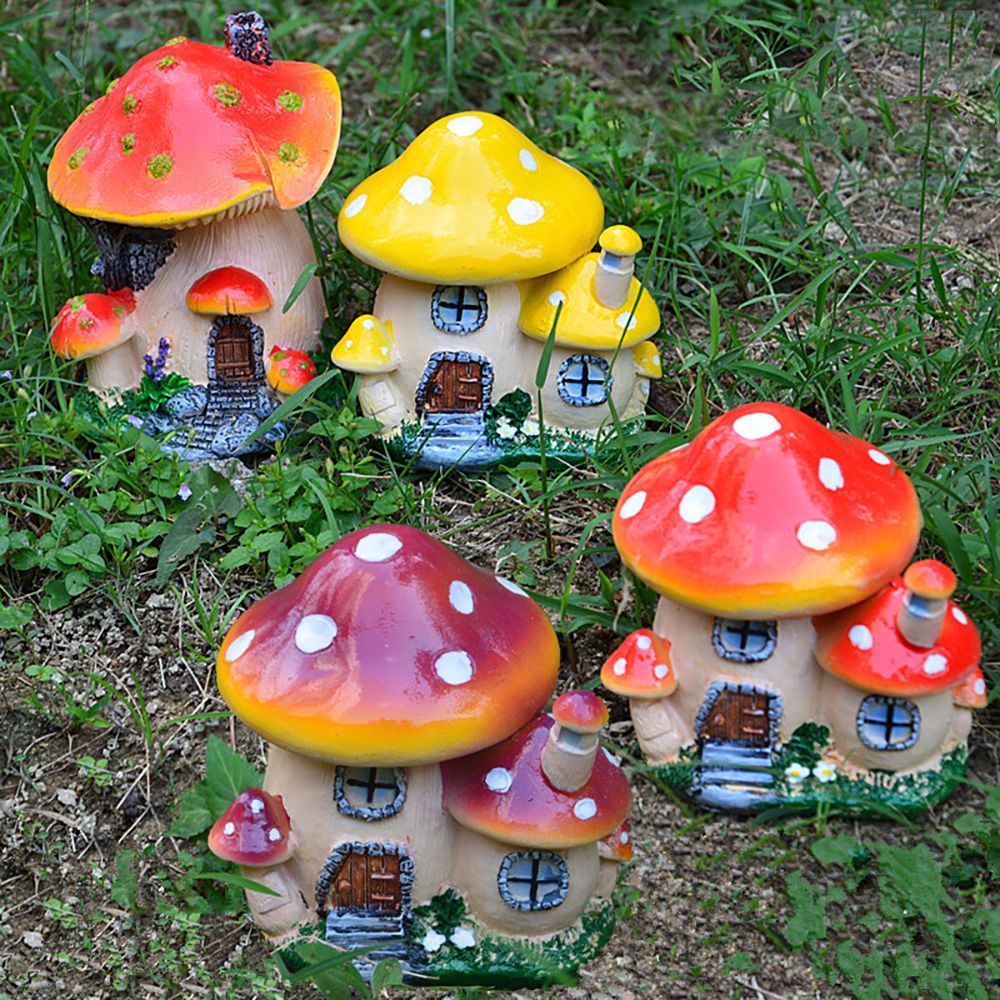 Miniature Mushroom House เรซิ่ - Home Decor Za บทวิจารณ์และราคา