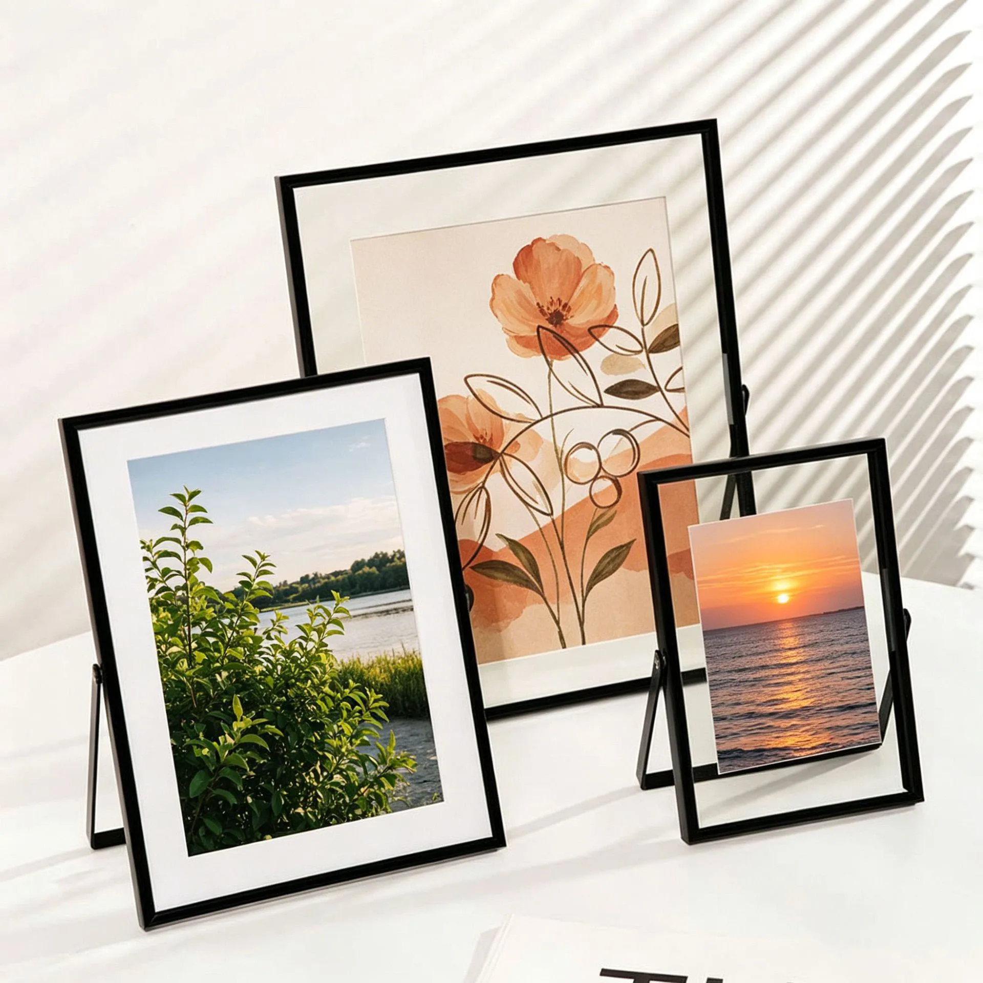กรอบรูปกระจกใสสองด้าน ระดับพรี - Bamboo Photo Frame บทวิจารณ์และราคา
