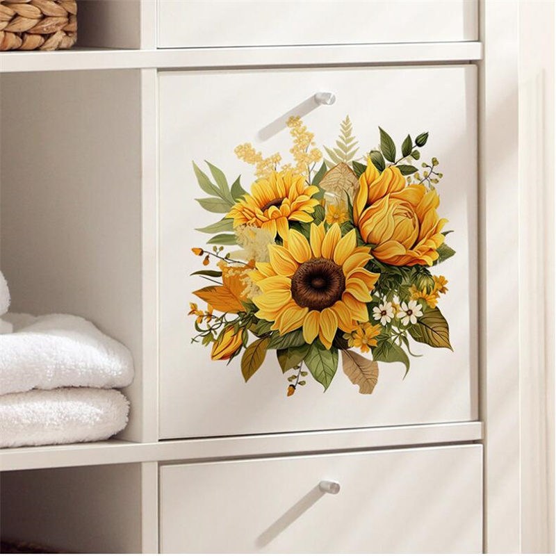 Self-กาวสีเหลืองดอกทานตะวันดอก - Home Decor Indonesia บทวิจารณ์และราคา