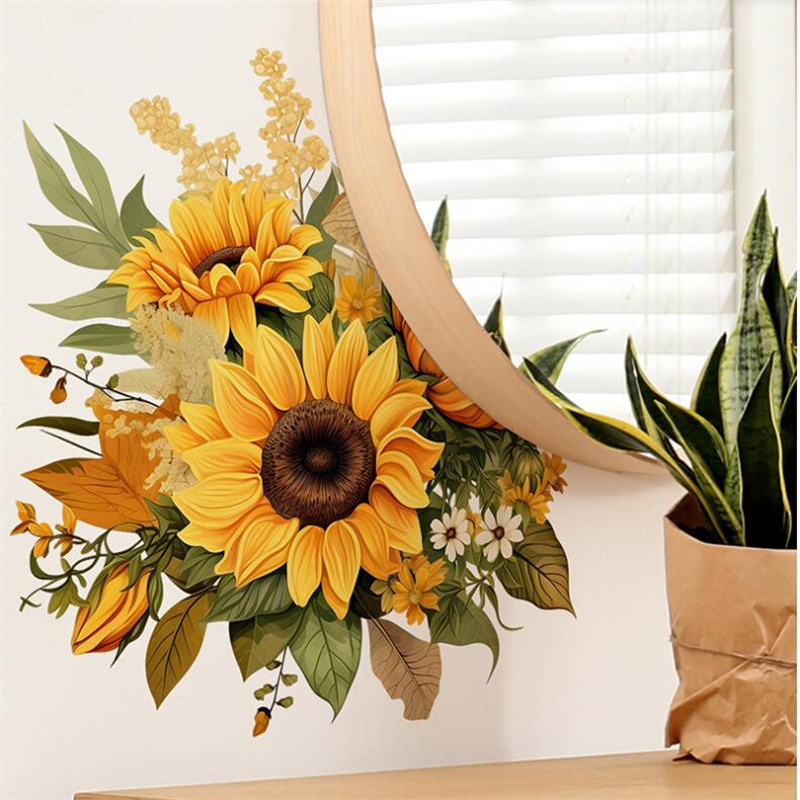 Self-กาวสีเหลืองดอกทานตะวันดอก - Home Decor Indonesia บทวิจารณ์และราคา