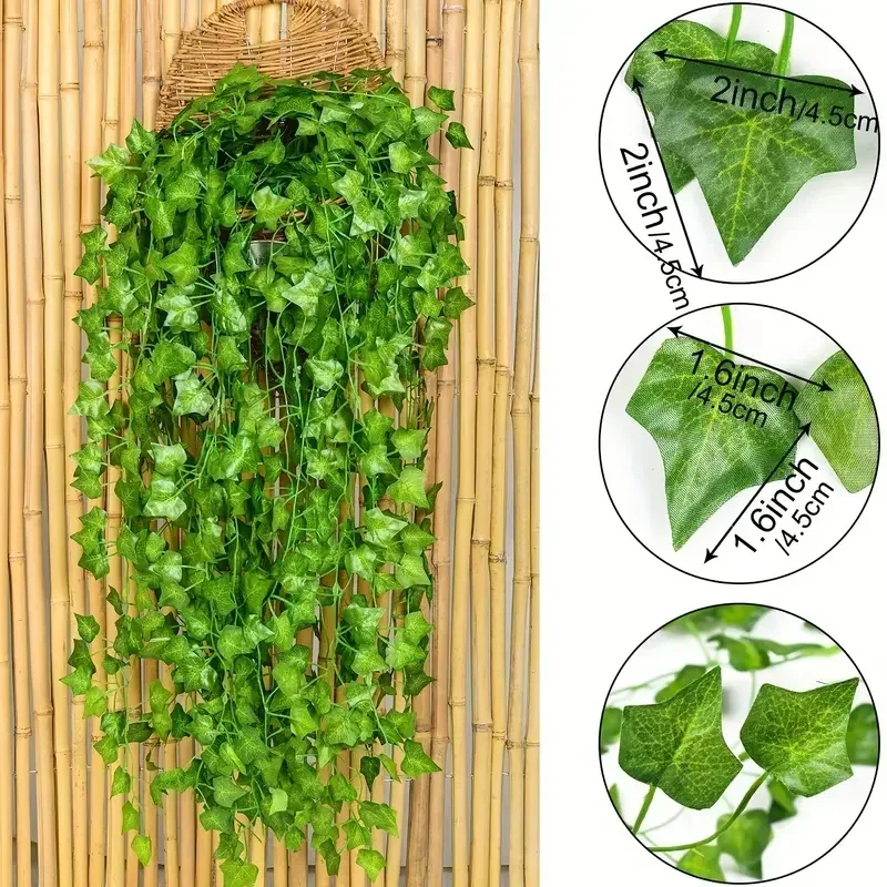 ประดิษฐ์สีเขียว Ivy Leaf หวาย  - Rattan Plant Basket บทวิจารณ์และราคา