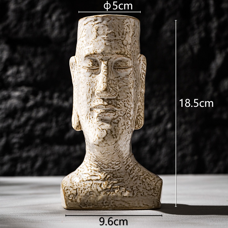 Capiron moai แจกันรูปแกะสลักเซ - Pampas Grass Decor บทวิจารณ์และราคา