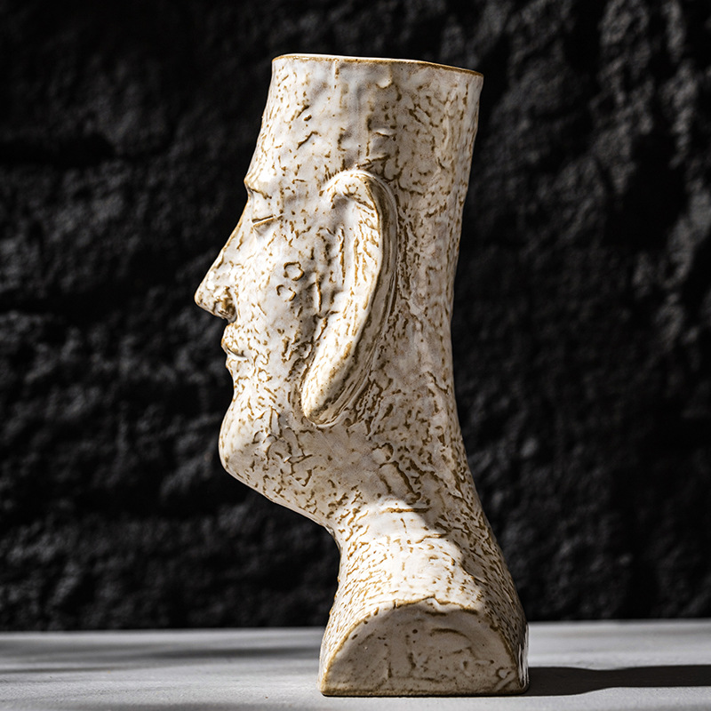 Capiron moai แจกันรูปแกะสลักเซ - Pampas Grass Decor บทวิจารณ์และราคา