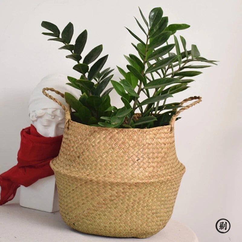 ตะกร้าหวายใส่ของเล่น ตะกร้าเก็ - Rattan Plant Basket บทวิจารณ์และราคา