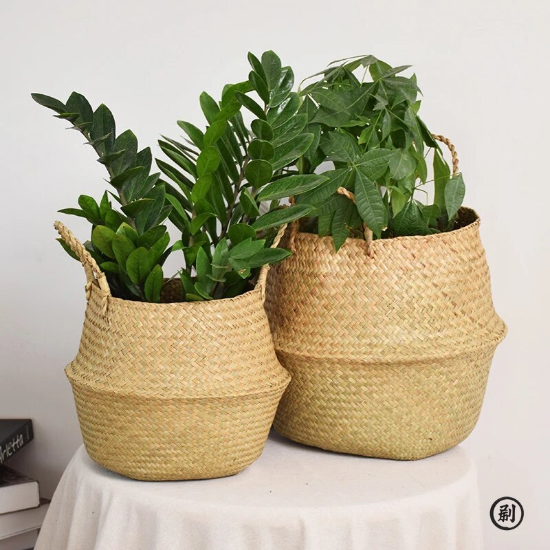 ตะกร้าหวายใส่ของเล่น ตะกร้าเก็ - Rattan Plant Basket บทวิจารณ์และราคา